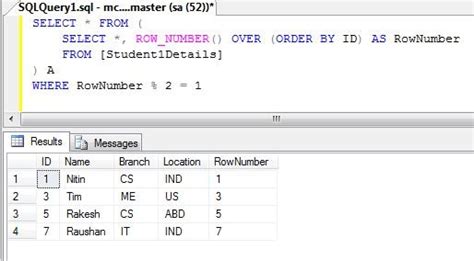 how to find odd numbers in sql|SQL SERVER – Steps to Identify with Odd and Even Rows.